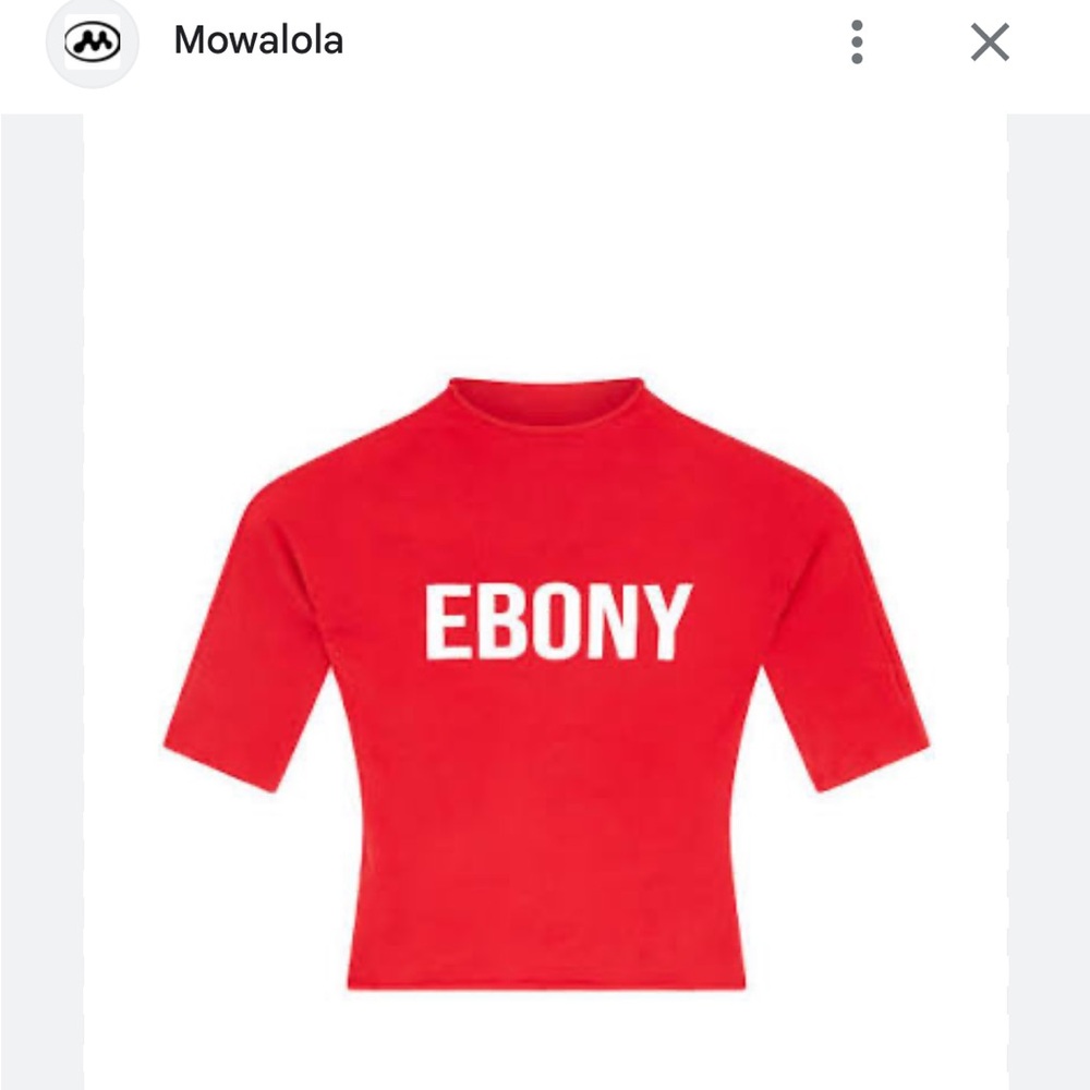 IN SEARCH OF Mowalola Red 'EBONY' T-Shirt